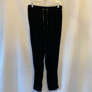 Sandro Women's Pull On Black Velvet Pants Whimsygoth Grunge Witchy Quiet Luxury